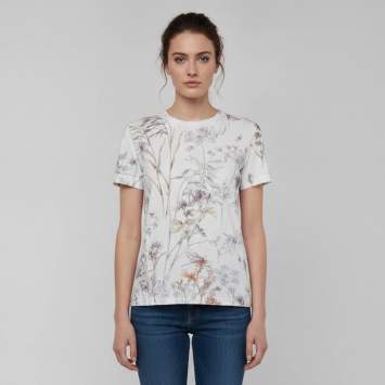 مملوكة مسبقًا Christian Dior Floral Print Crew Neck Short Sleeve T-Shirt S
