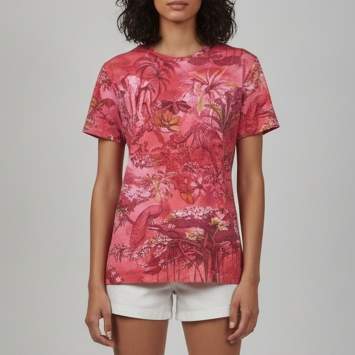 Pre Owned Christian Dior Pink Toile de Jouy Voyage Print Jersey Crewneck T-Shirt L