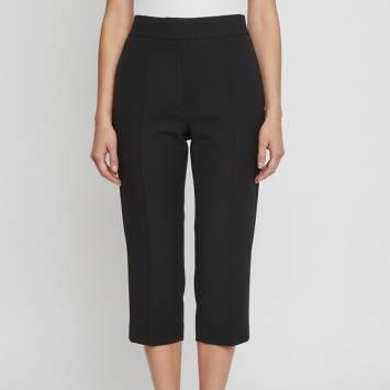 Pre Owned Christian Dior Black Wool Blend Cropped Trousers M