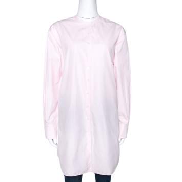 مملوكة مسبقًا Dior Light Pink Cotton Button Front Tunic Shirt M