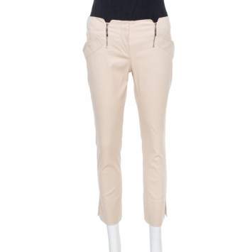 Pre Owned Christian Dior Beige Denim Cropped Pants S
