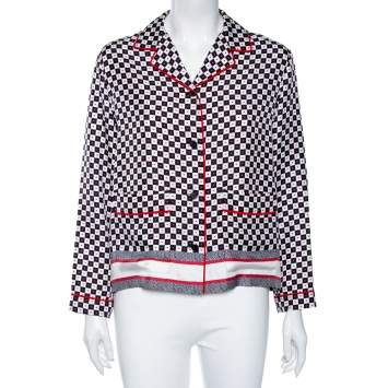 Pre Owned Dior Multicolored Printed Silk Pocketed Pajama Shirt S