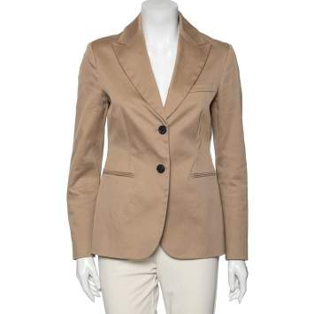 Pre Owned Dior Beige Cotton Single Breasted Blazer M