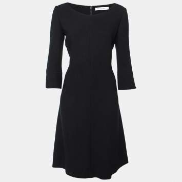 مملوكة مسبقًا Dior Black Wool Midi Dress L