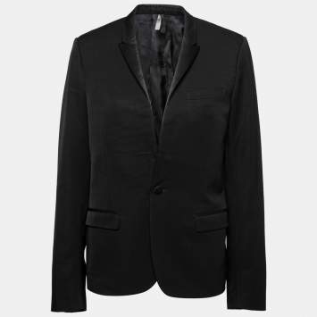 Dior Black Wool Long Sleeve Blazer XL