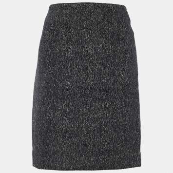 مملوكة مسبقًا Christian Dior Dark Grey Wool Blend Pencil Skirt M