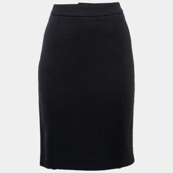 Pre Owned Dior Black Wool Pencil Skirt M