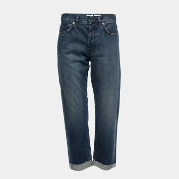 Pre Owned Christian Dior Blue Denim 01 Boyfriend Jeans S Waist 27"