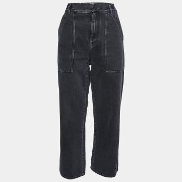 Pre Owned Christian Dior Distressed Black Denim Jeans S Waist 28"