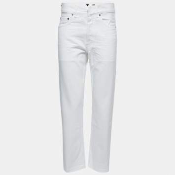 Pre Owned Christian Dior White Denim High Waist Jeans S Waist 29"