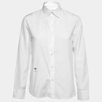 Pre Owned Dior White Cotton Button Front Shirt S