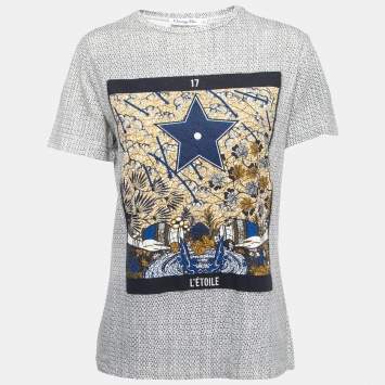 مملوكة مسبقًا Christian Dior Blue Etoile 17 Printed T-Shirt M