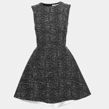 Pre Owned Dior Black Cotton Blend Sleeveless Asymmetric Short Dress S