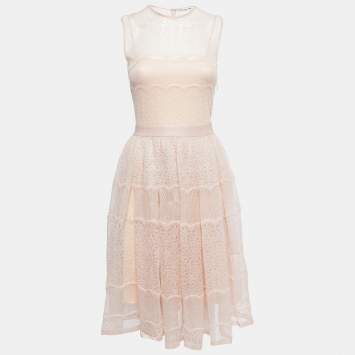 مملوكة مسبقًا Dior Light Pink Knit Sleeveless Flared Short Dress S