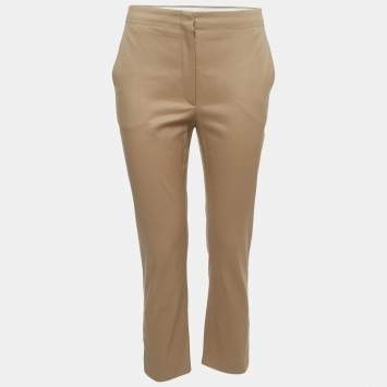 Pre Owned Dior Brown Cotton Fitted Trousers S