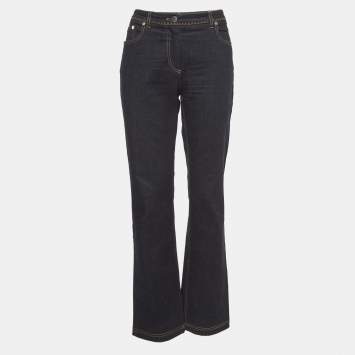 Pre Owned Dior Navy Blue Denim Straight Fit Jeans M Waist 30"