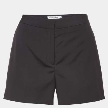 Pre Owned Christian Dior Black Wool Shorts M