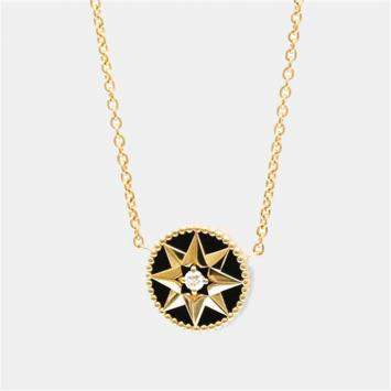 Pre Owned Dior Rose des Vents 18K Rose Gold and Diamond Pendant Necklace