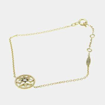 Pre Owned Christian Dior Rose des Vents 18K Yellow Gold Diamond Mother of Pearl Bracelet