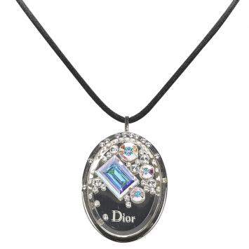 Pre Owned Dior Silver Cristal Boreal Lipgloss Pendant Necklace