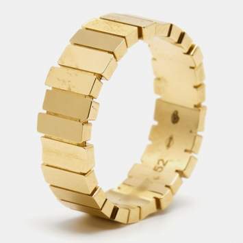Pre Owned Dior Gem 18k Yellow Gold Band Ring Size 52