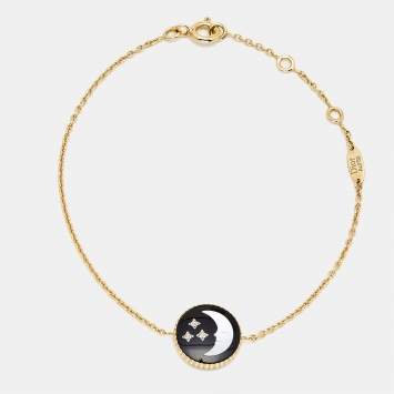 Pre Owned Dior Rose Celeste Multi Gemstone 18k Yellow Gold Bracelet