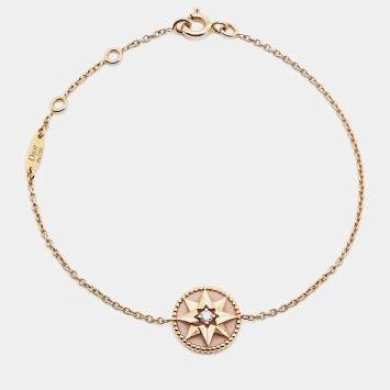 Pre Owned Dior Rose Des Vents Pink Opal Diamond 18k Rose Gold Bracelet