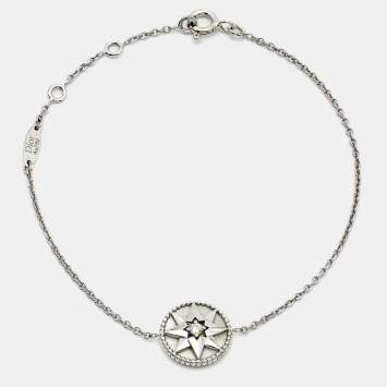 Dior Rose Des Vents Mother of Pearl Diamond 18k White Gold Bracelet