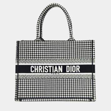Pre Owned Christian Dior Black/White Canvas Book Tote Bag