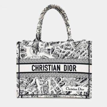 Pre Owned Christian Dior Black Canvas Book Tote 36 Bag