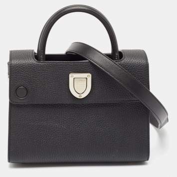 Pre Owned Dior Black Leather Mini Diorever Top Handle Bag