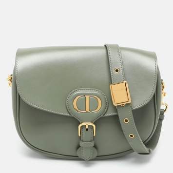 Pre Owned Dior Green Leather Medium Bobby Shoulder Bag