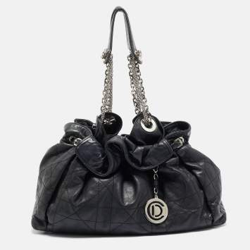 Pre Owned Dior Black Cannage Leather Le Trente Hobo