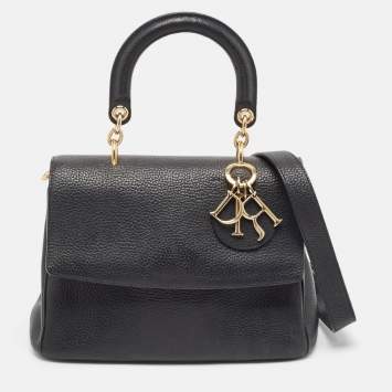 Pre Owned Dior Black Leather Small Be Dior Flap Top Handle Bag