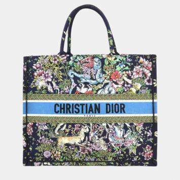 Pre Owned Dior Multicolor Canvas Embroidered Large D-Constellation Book Tote Bag 