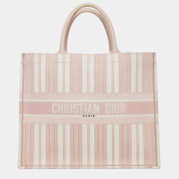 Pre Owned Christian Dior Light Pink Large Book Tote bag