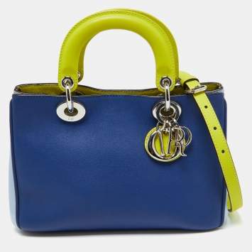 Pre Owned Dior Tri Color Leather Mini Diorissimo Tote