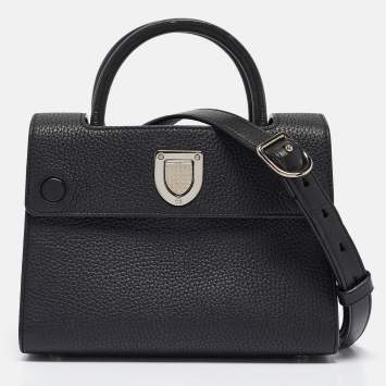 Pre Owned Dior Black Leather Mini Diorever Tote