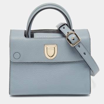 Pre Owned Dior Blue Leather Mini Diorever Tote