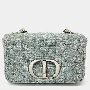 Pre Owned Christian Dior Linen Caro Small Bag