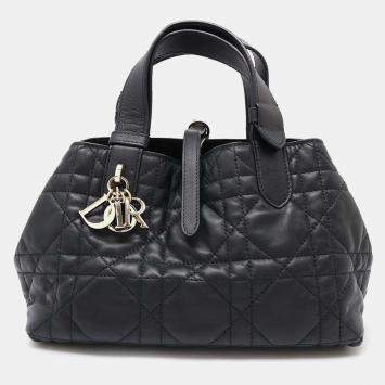 Dior Black Calf Leather Cannage Small Toujurs   Bag