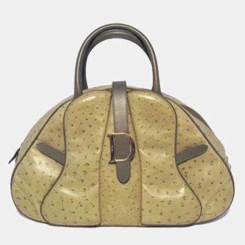 Christian Dior Green Ostrich Leather Handbag
