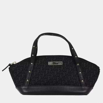 Pre Owned Dior Black Canvas Street Chic Trotter Handbag