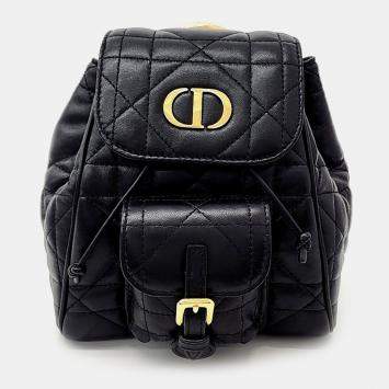 Dior Black Leather Caro Small Backpack