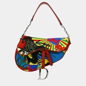 Pre Owned Christian Dior Multicolor Dior Mania Saddle Handbag