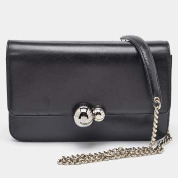 Pre Owned Dior Black Leather Tribale Promenade Flap Shoulder Bag