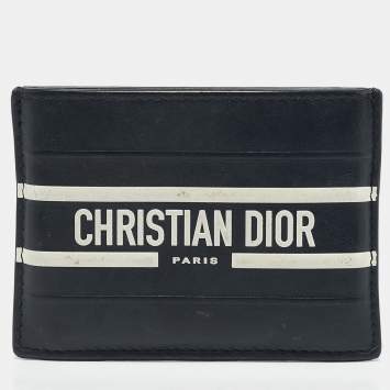 Christian Dior Navy Blue Leather Vibe Voyageur Card Case