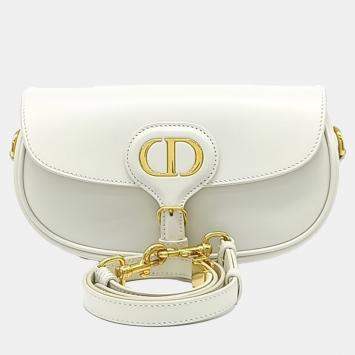Dior White Leather Bobby East Waist Bag