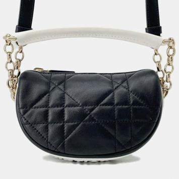 Pre Owned Dior Black/White Lambskin Dior Vibe Micro Handbag 