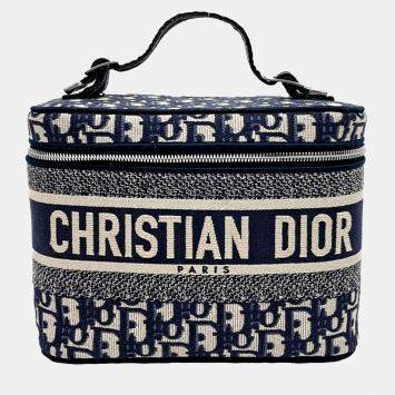 Dior Blue Fabric Oblique Travel Vanity bag